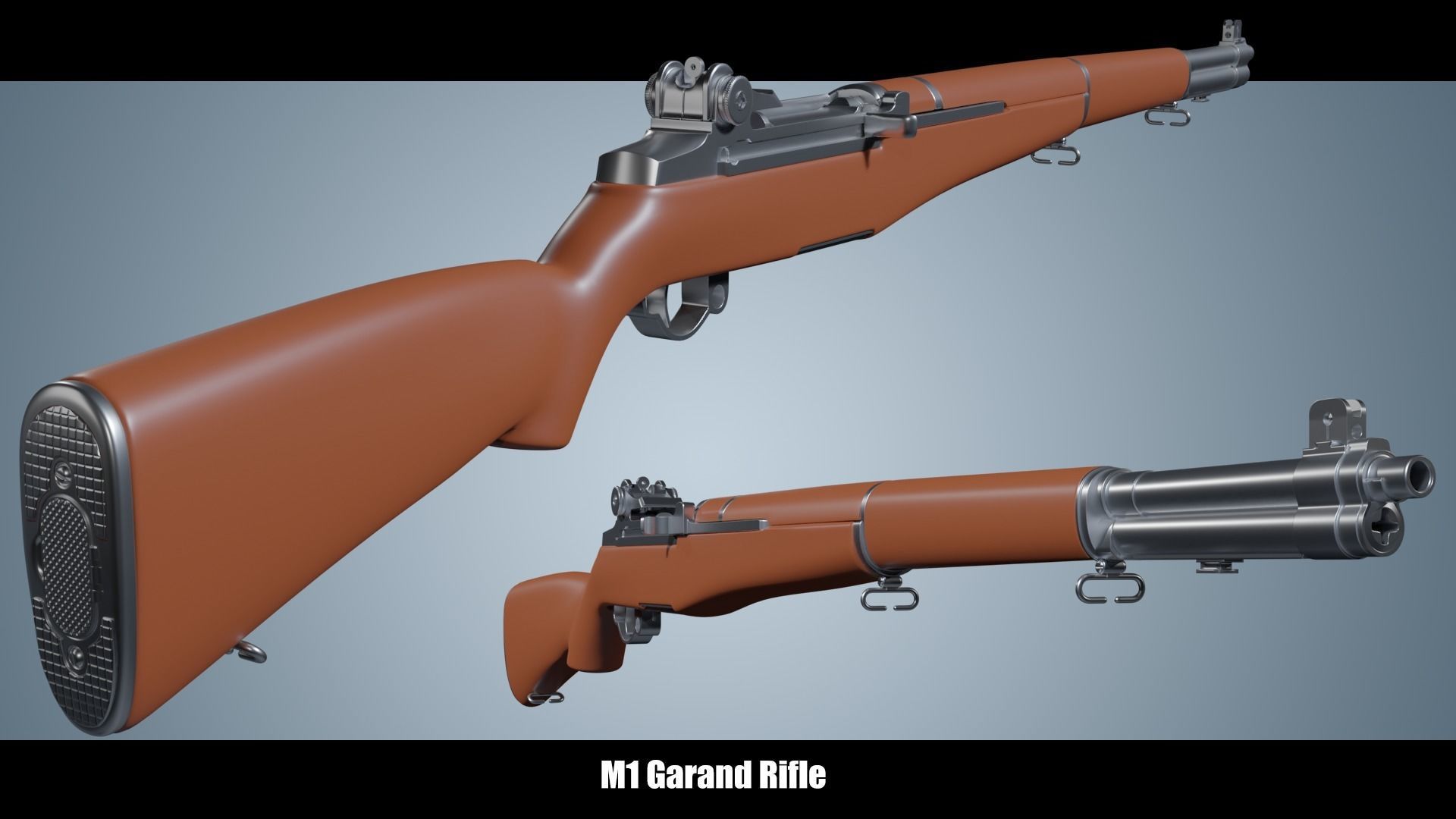 M1 Garand High Poly 3D model_1