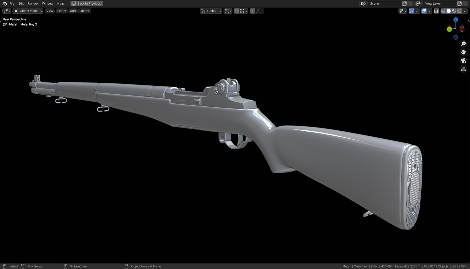 M1 Garand High Poly 3D model_19