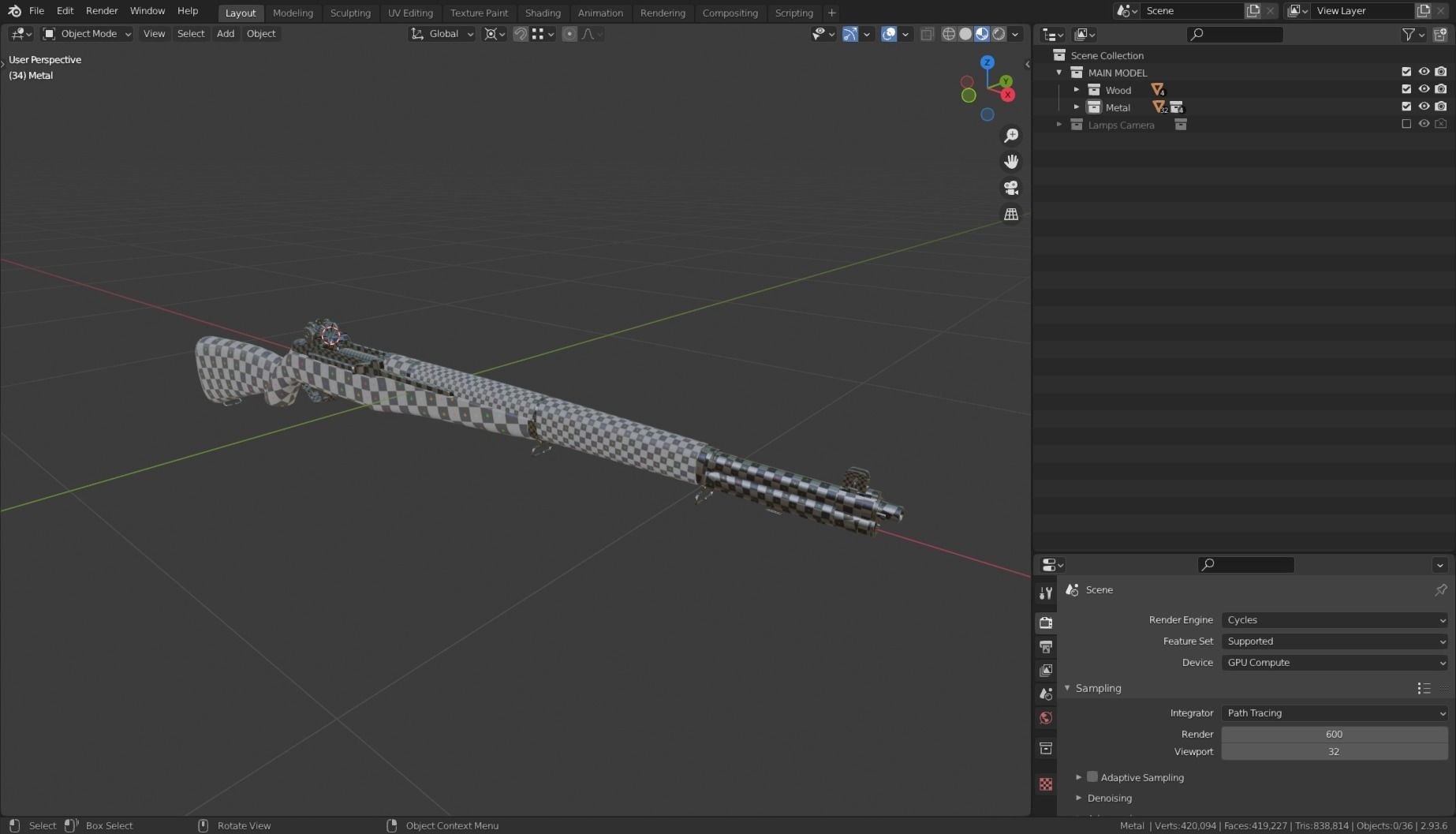 M1 Garand High Poly 3D model_25