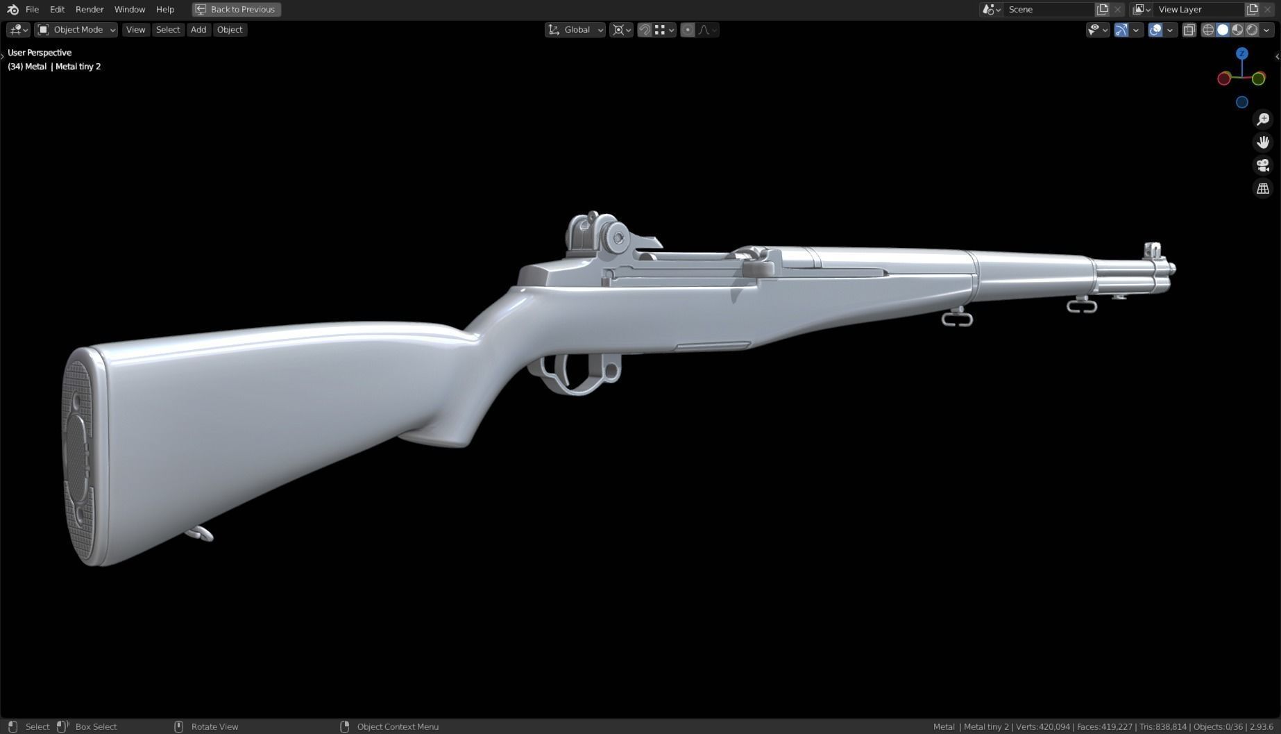 M1 Garand High Poly 3D model_20