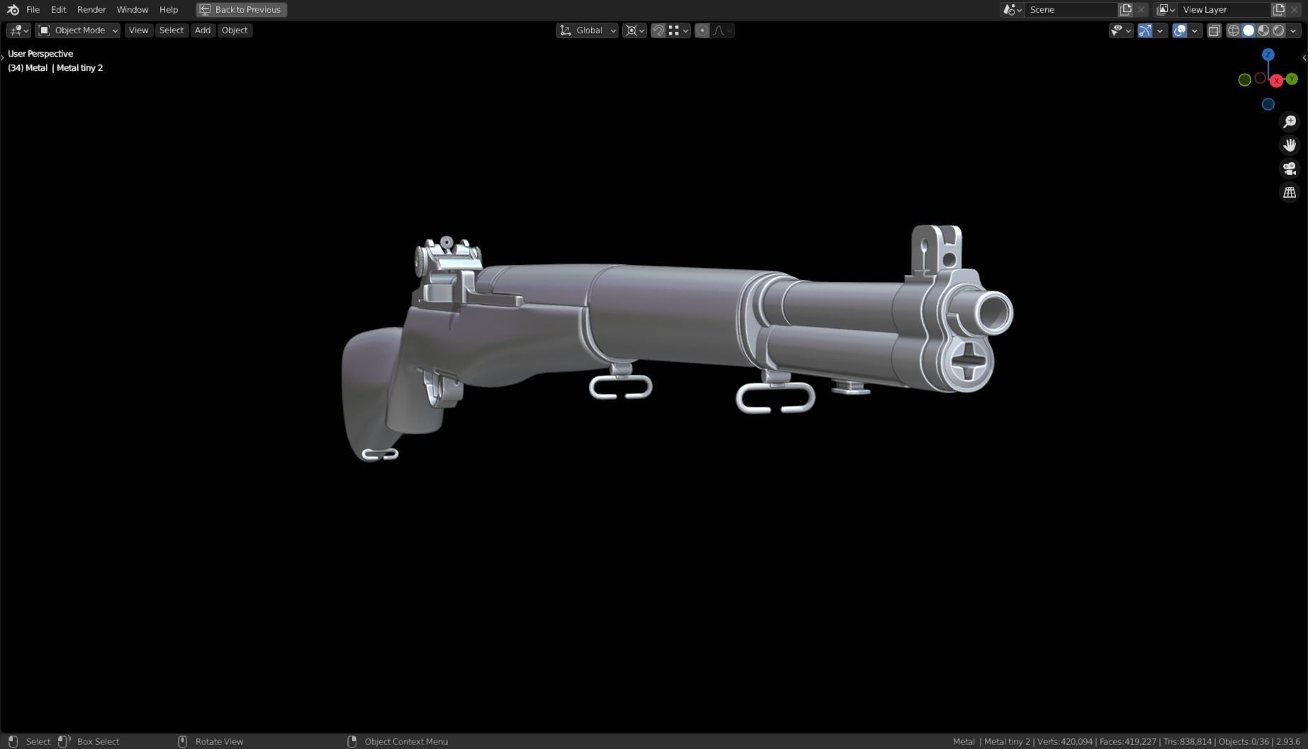 M1 Garand High Poly 3D model_24