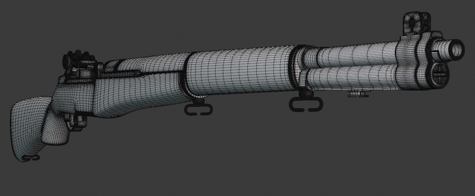 M1 Garand High Poly 3D model_11