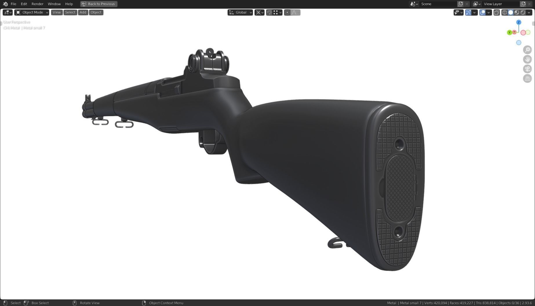 M1 Garand High Poly 3D model_26