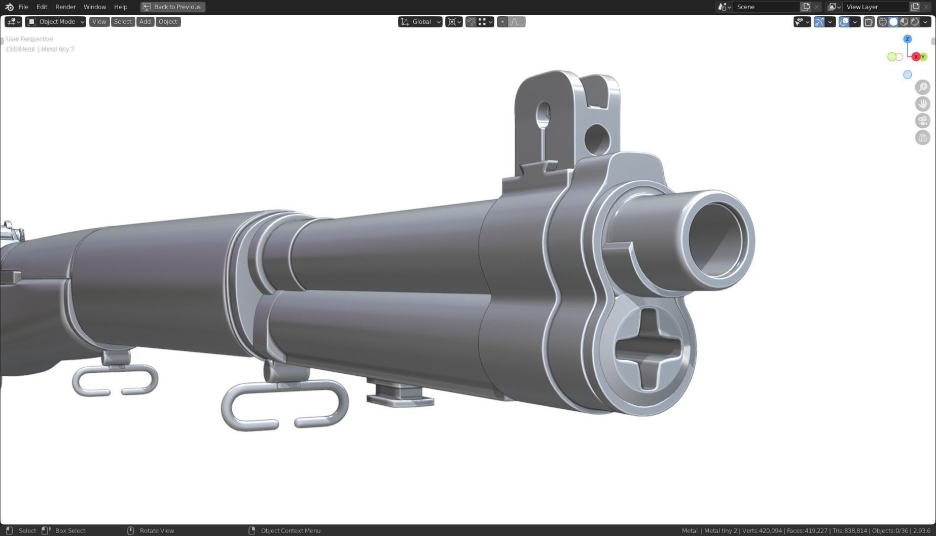 M1 Garand High Poly 3D model_16