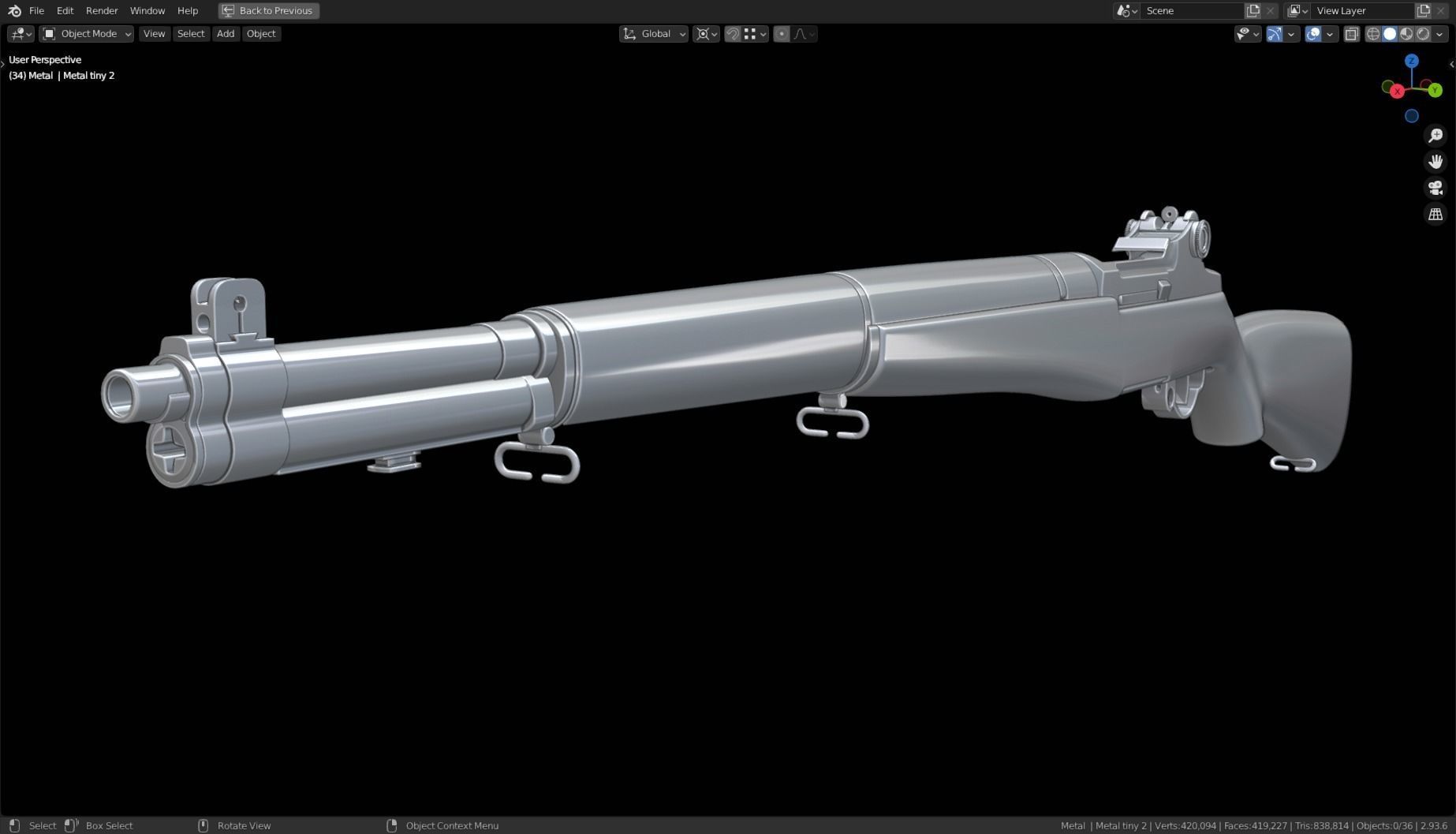 M1 Garand High Poly 3D model_21
