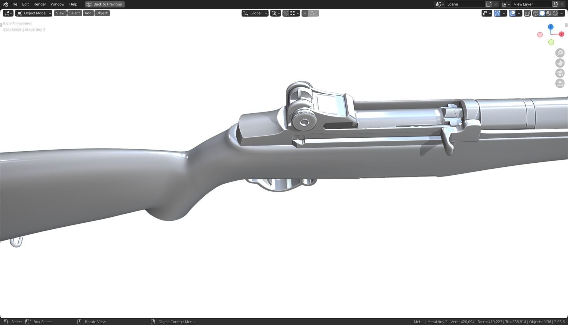 M1 Garand High Poly 3D model_15