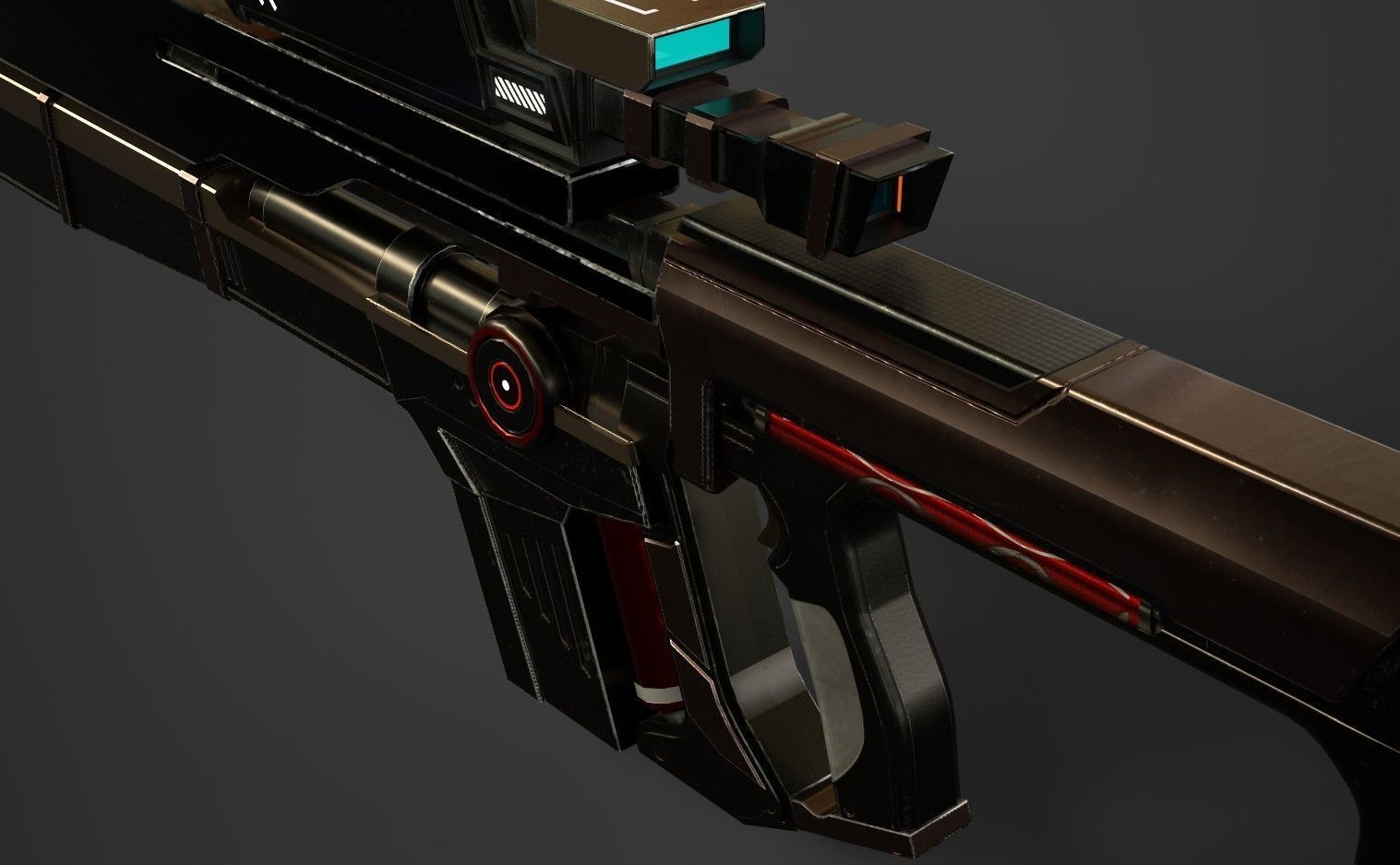 UE4 Destiny Auto Rifle Weapon Optimized Polygon Low-poly 3D model_2