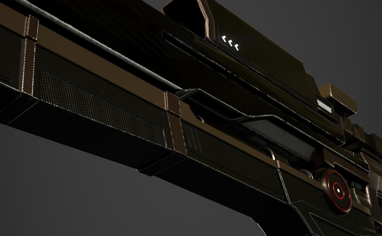 UE4 Destiny Auto Rifle Weapon Optimized Polygon Low-poly 3D model_3