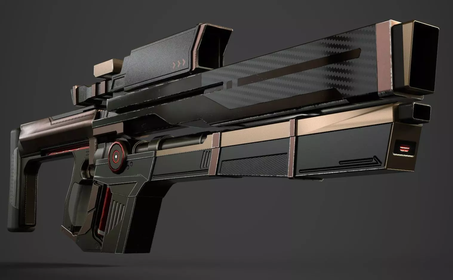 UE4 Destiny Auto Rifle Weapon Optimized Polygon Low-poly 3D model_0