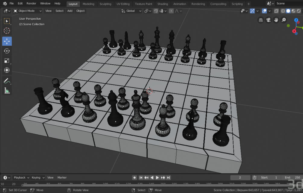 chess set 3D model_6