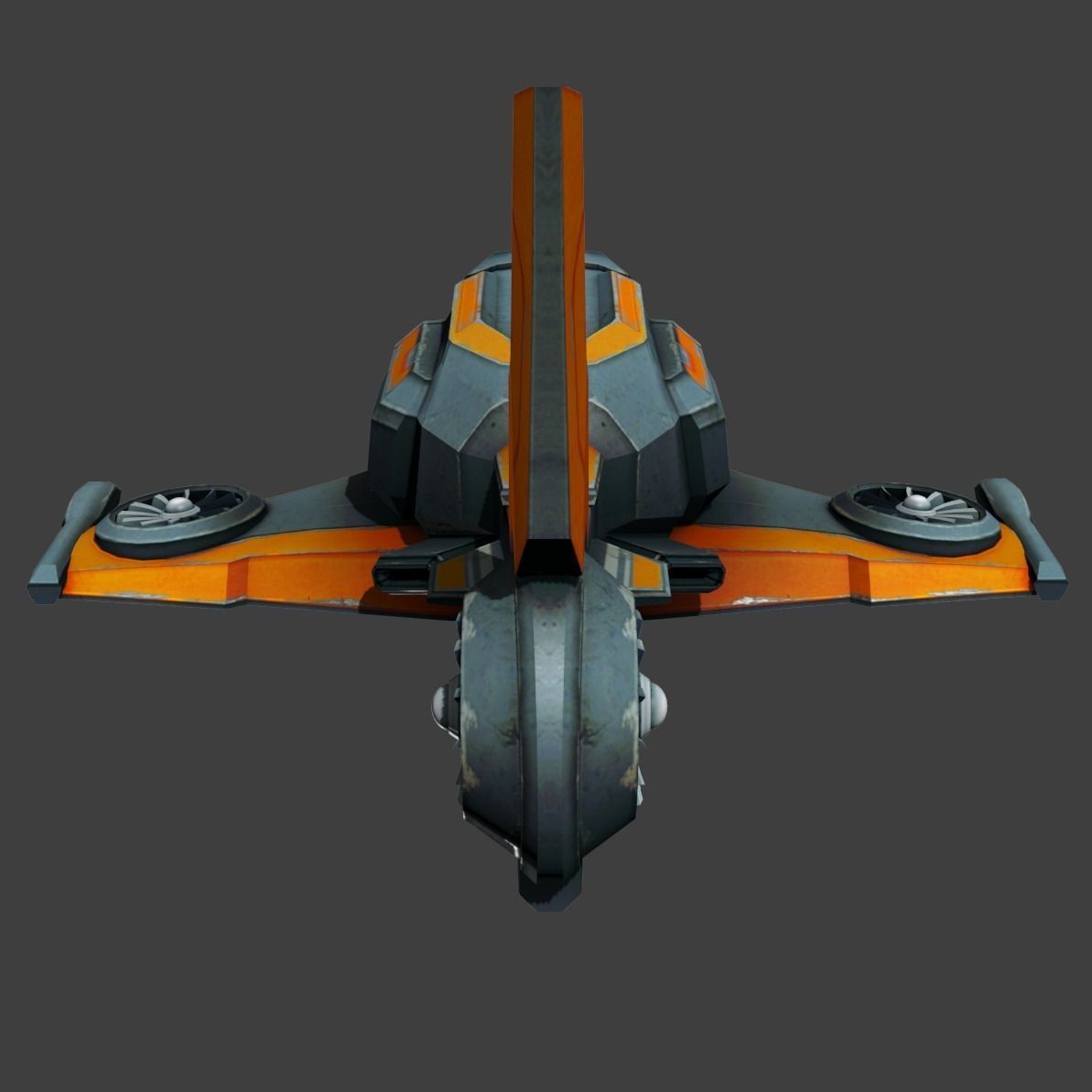Sci-fi Spaceship - low poly Low-poly 3D model_6