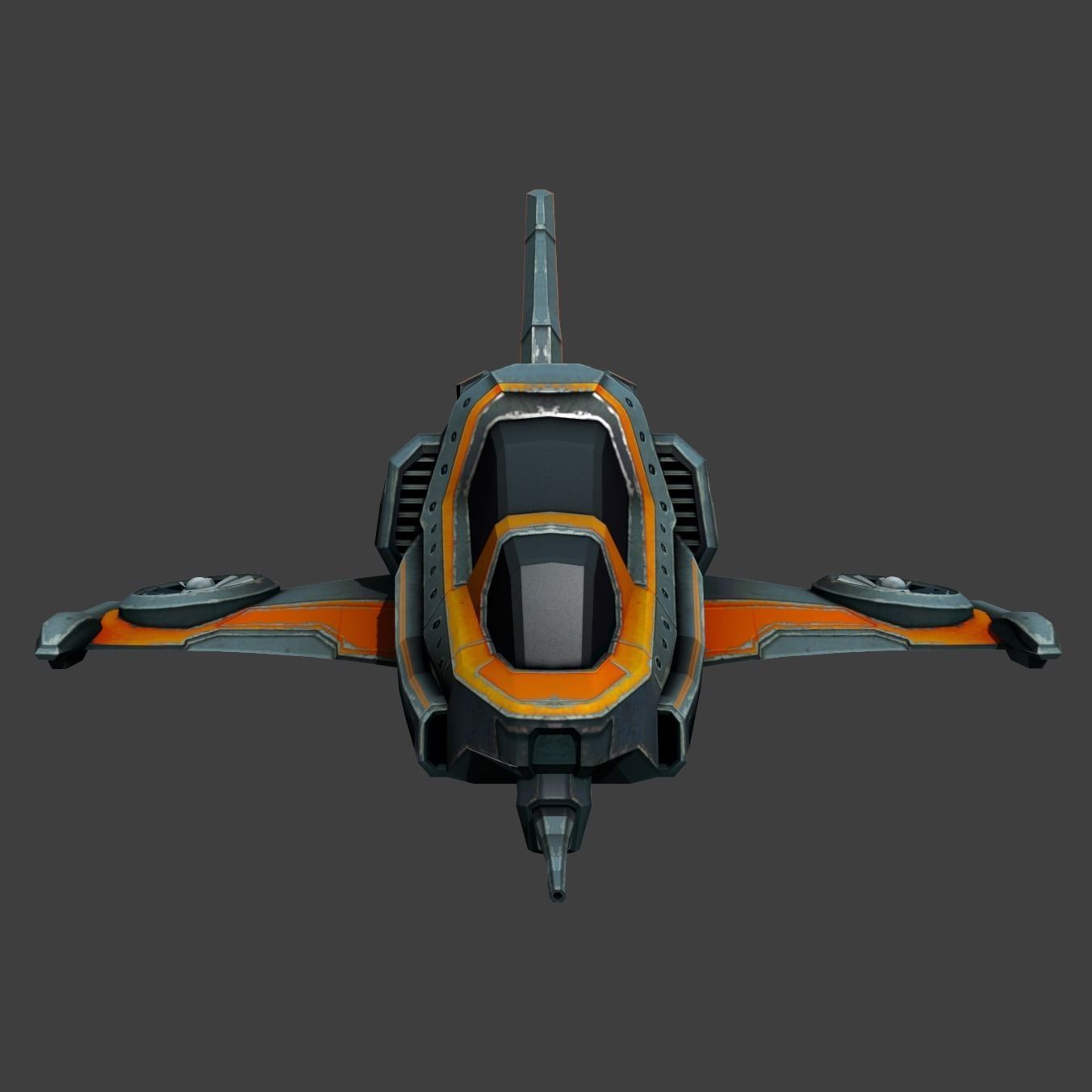 Sci-fi Spaceship - low poly Low-poly 3D model_4