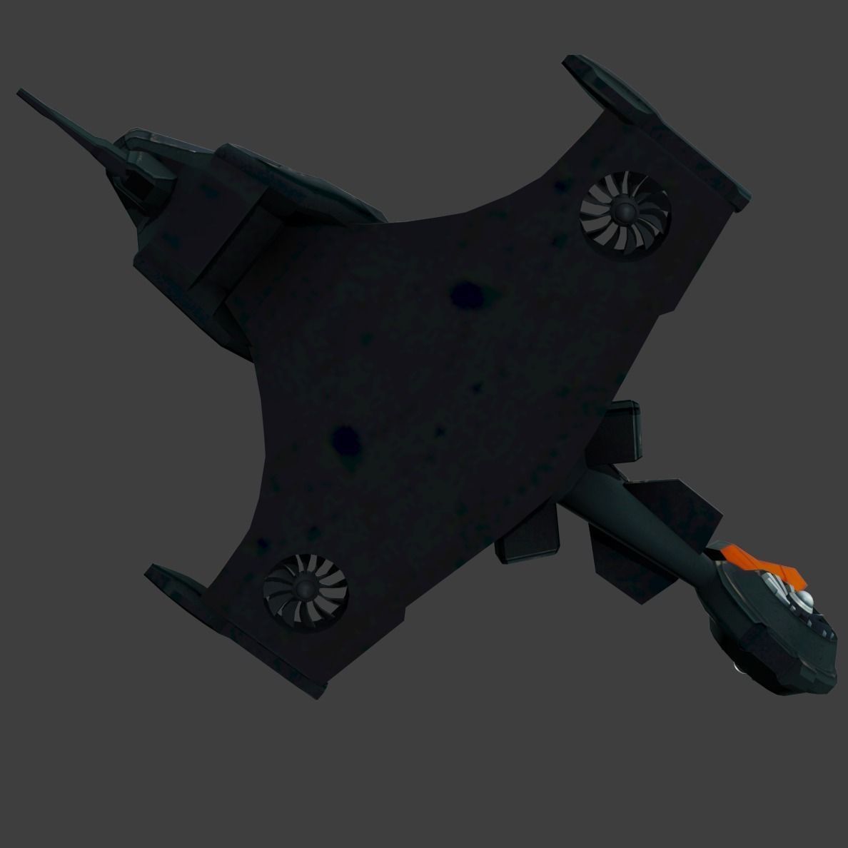 Sci-fi Spaceship - low poly Low-poly 3D model_5