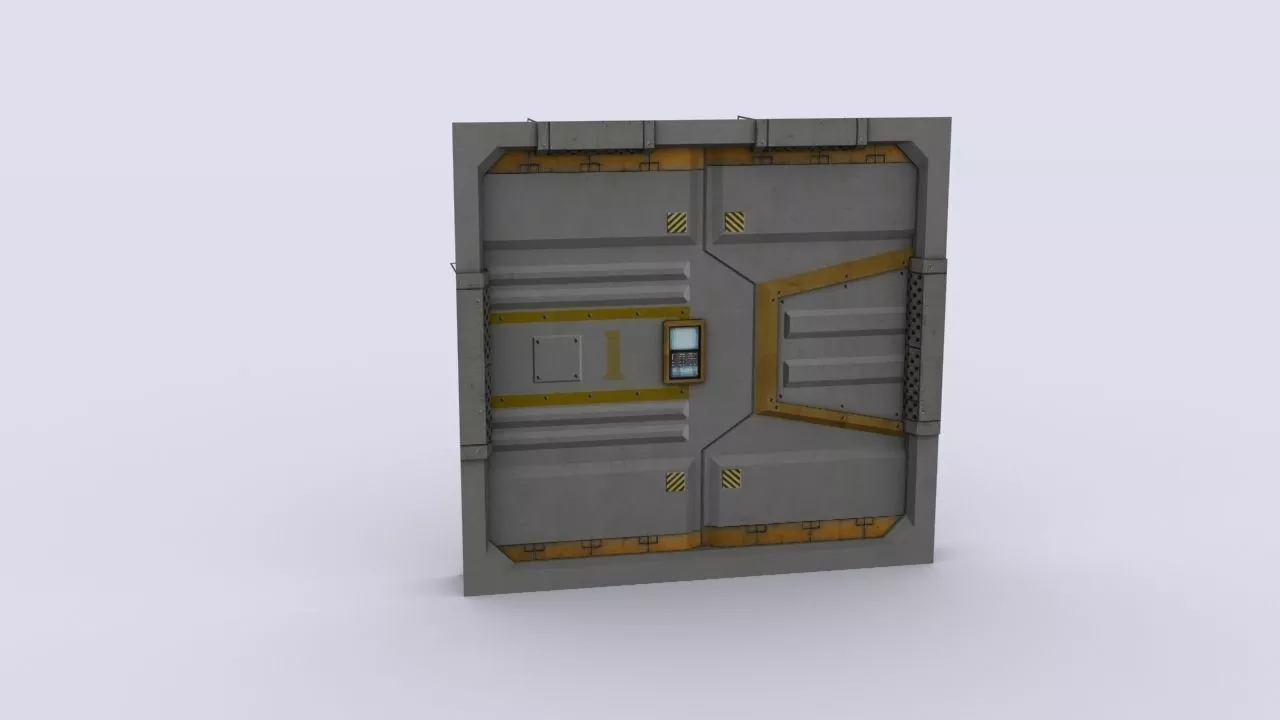 sci fi door Free low-poly 3D model