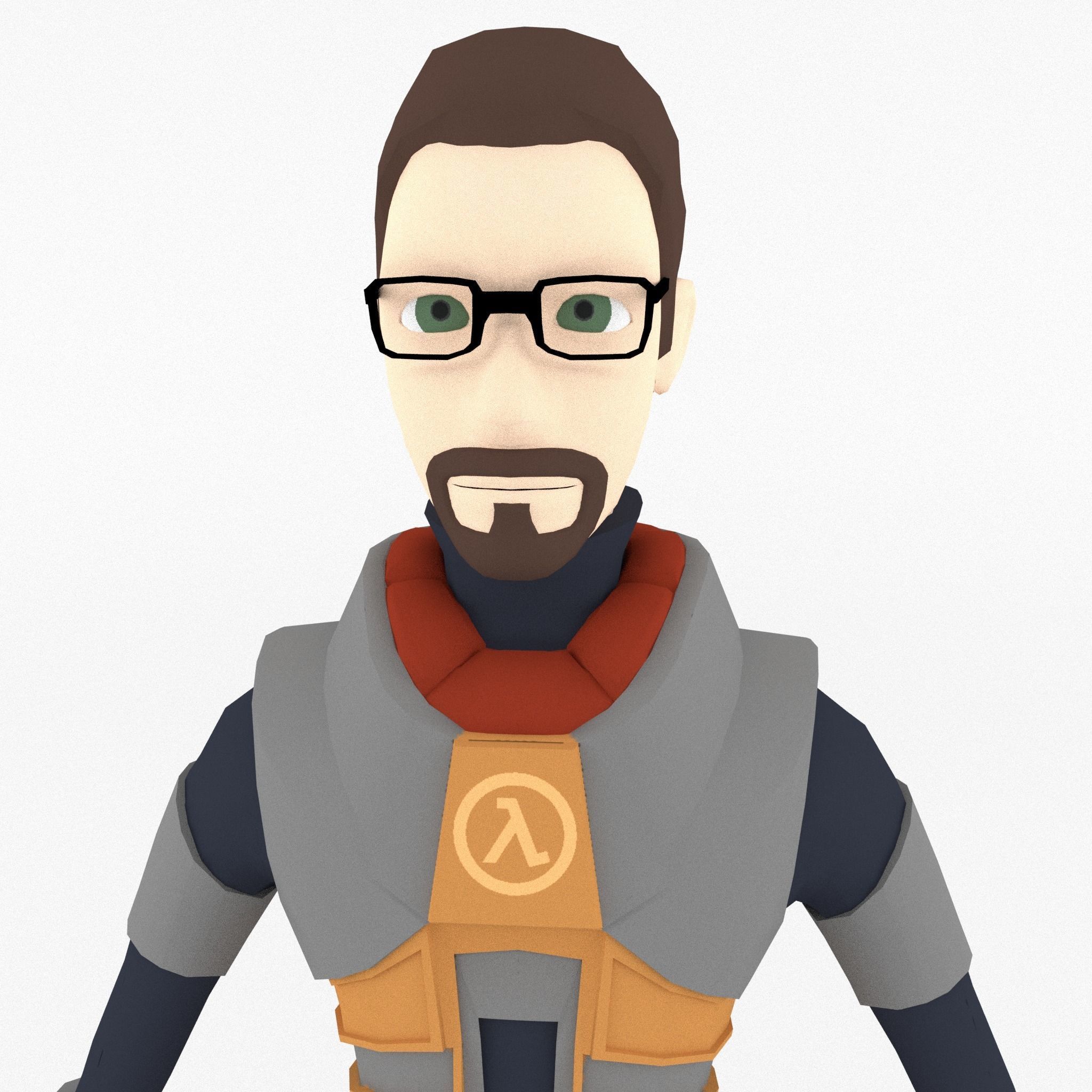 Gordon Freeman Free low-poly 3D model_4