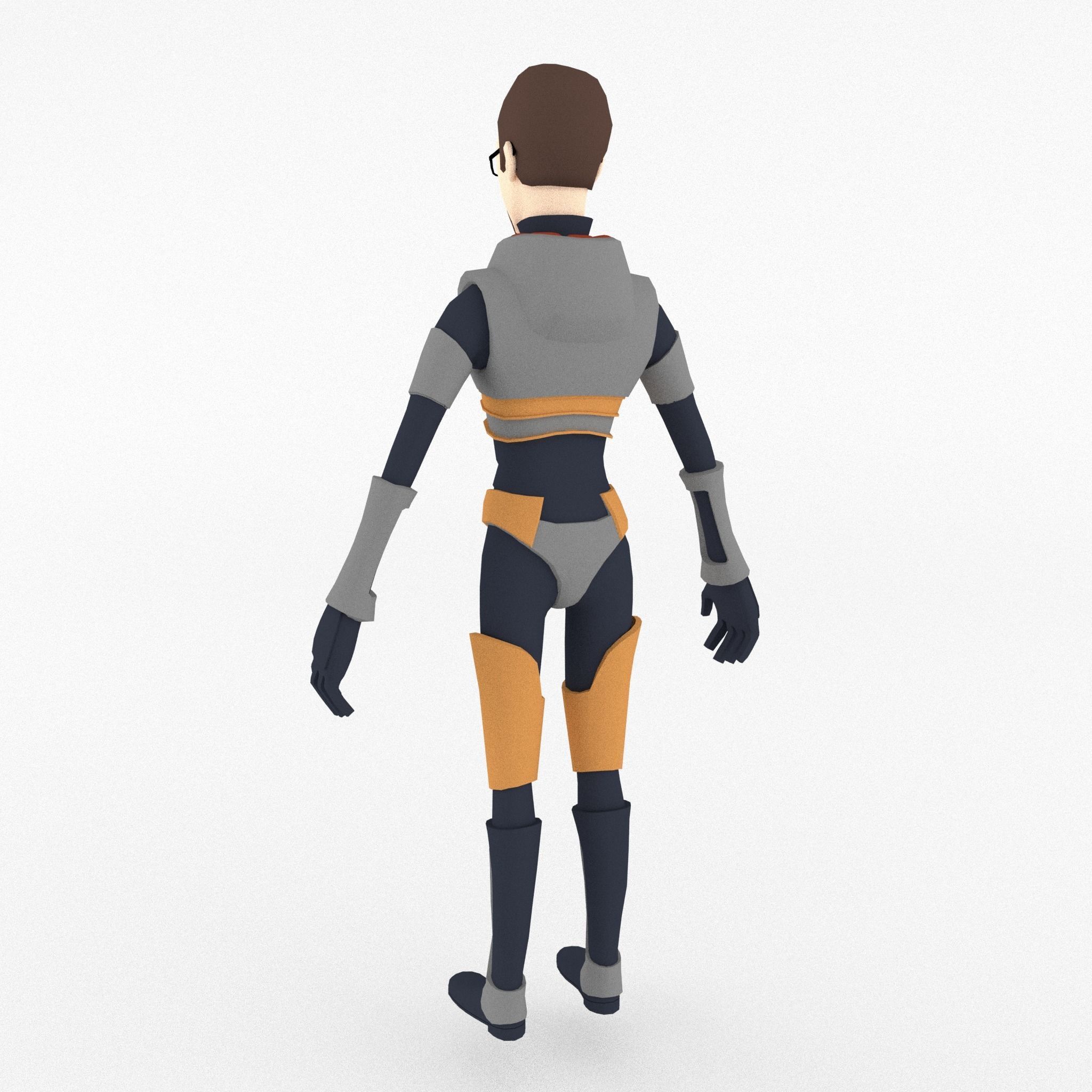 Gordon Freeman Free low-poly 3D model_3