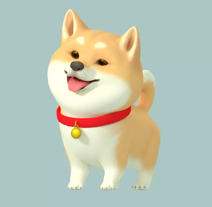 Cartoon Shiba Inu Low-poly 3D model_0