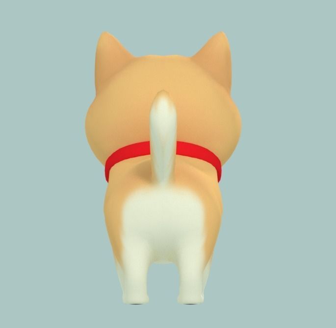Cartoon Shiba Inu Low-poly 3D model_7