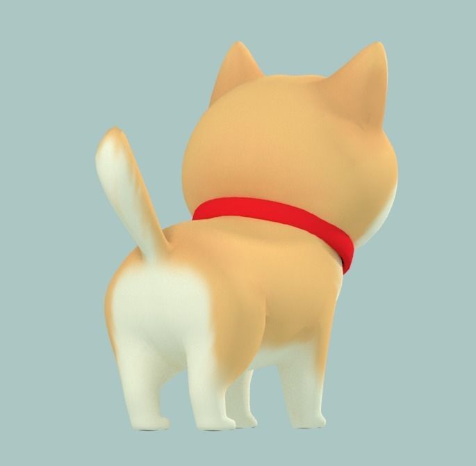 Cartoon Shiba Inu Low-poly 3D model_8