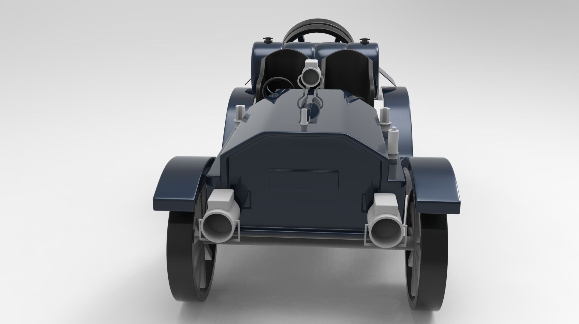 vintage car Low-poly 3D model_4