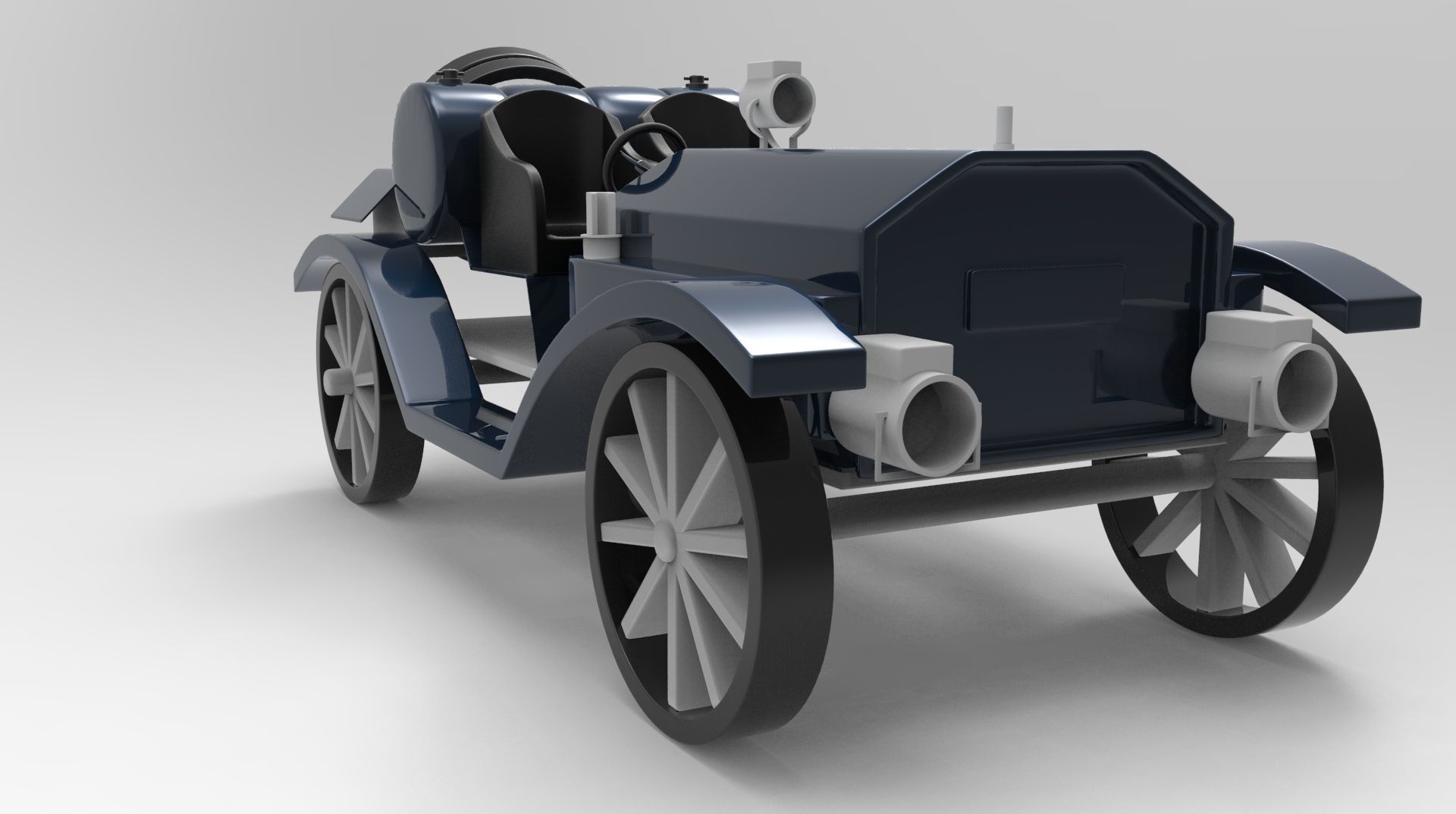 vintage car Low-poly 3D model_1