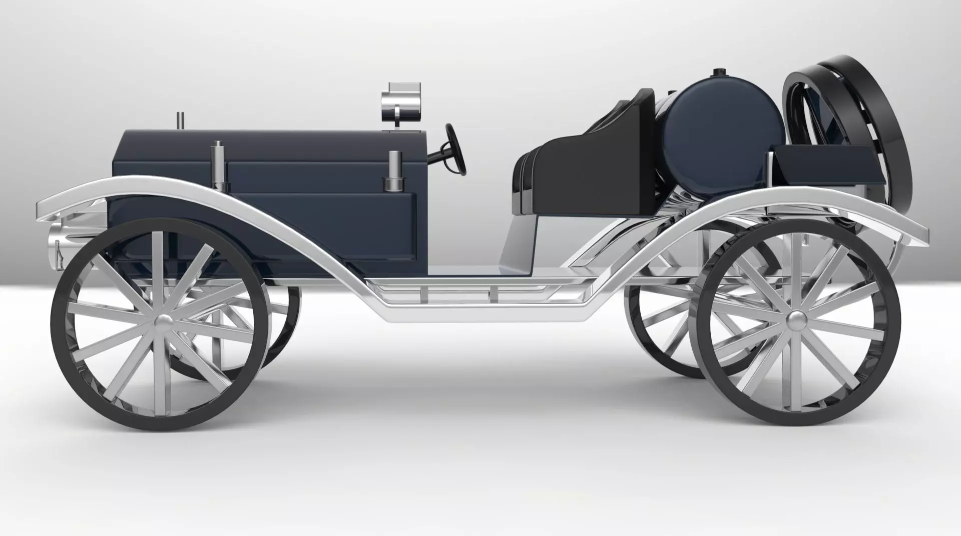 vintage car Low-poly 3D model_0