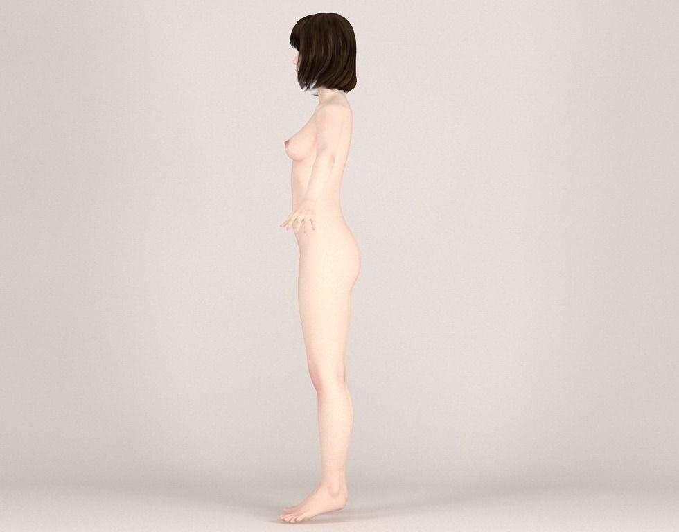 T pose rigged model of Mariko in Christmas costume V02 3D model_15