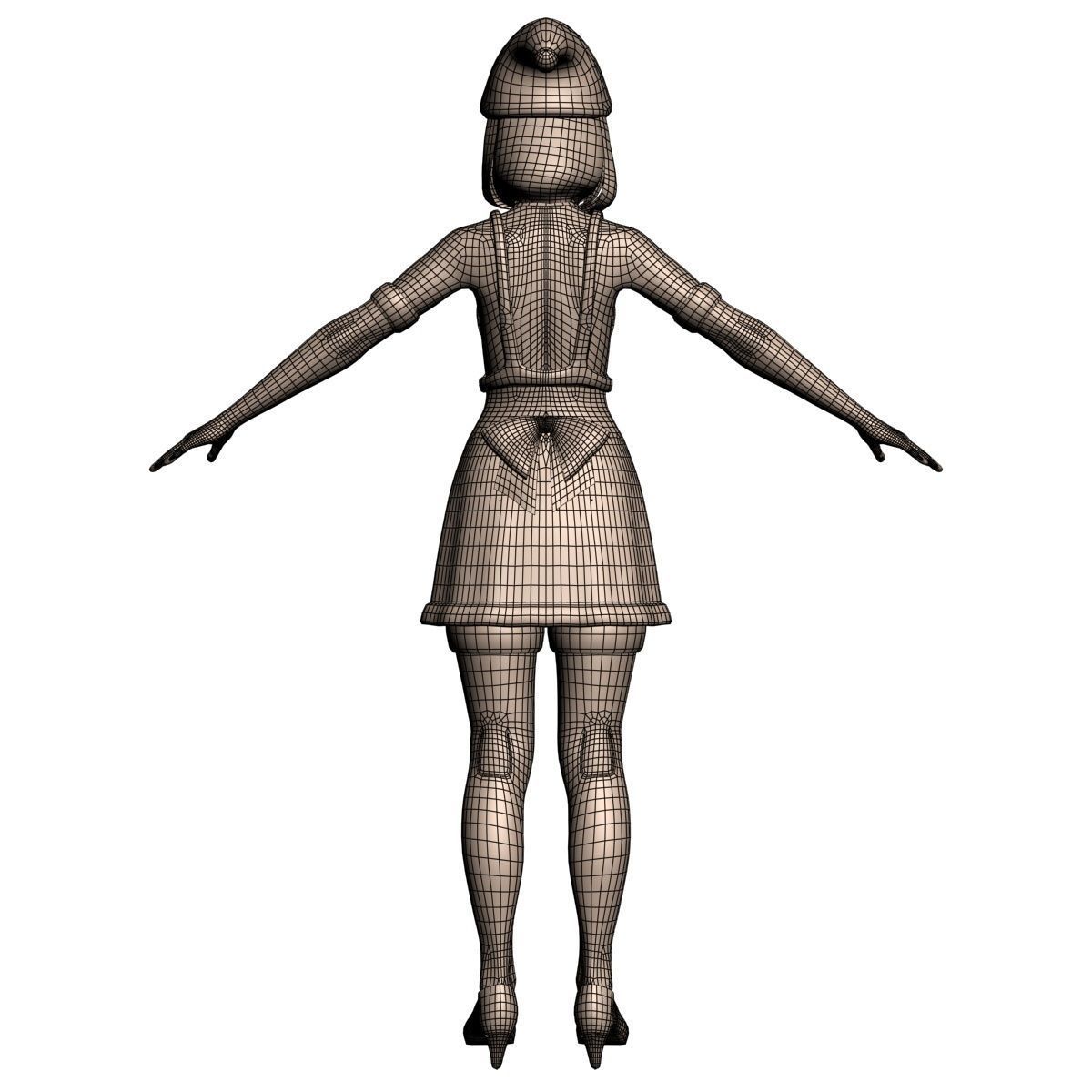 T pose rigged model of Mariko in Christmas costume V02 3D model_22