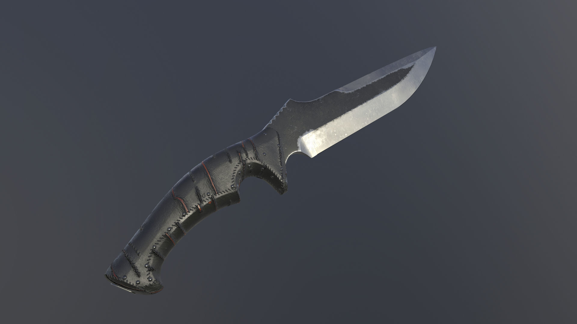 Realistic Military Knife 01 Low-poly 3D model_12