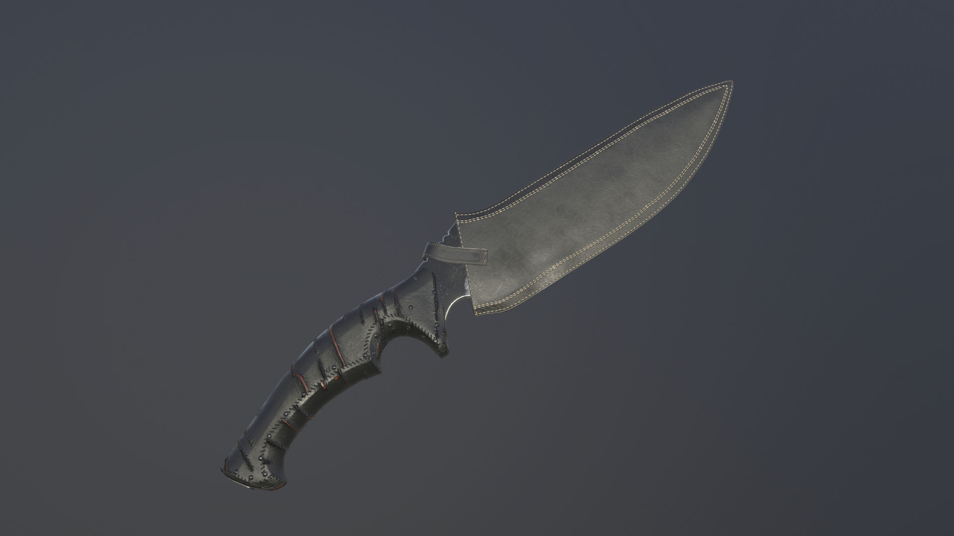 Realistic Military Knife 01 Low-poly 3D model_11