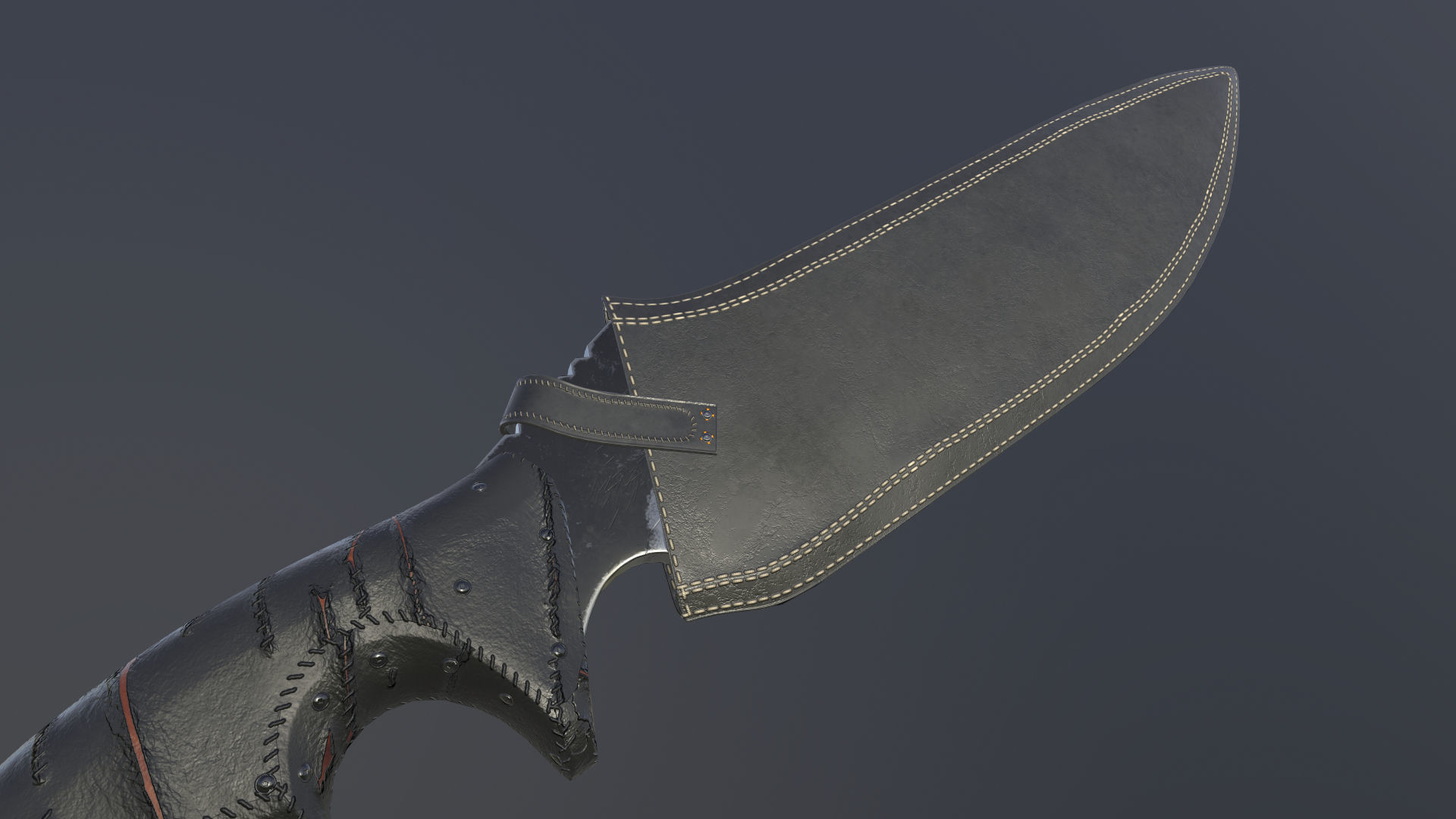 Realistic Military Knife 01 Low-poly 3D model_13