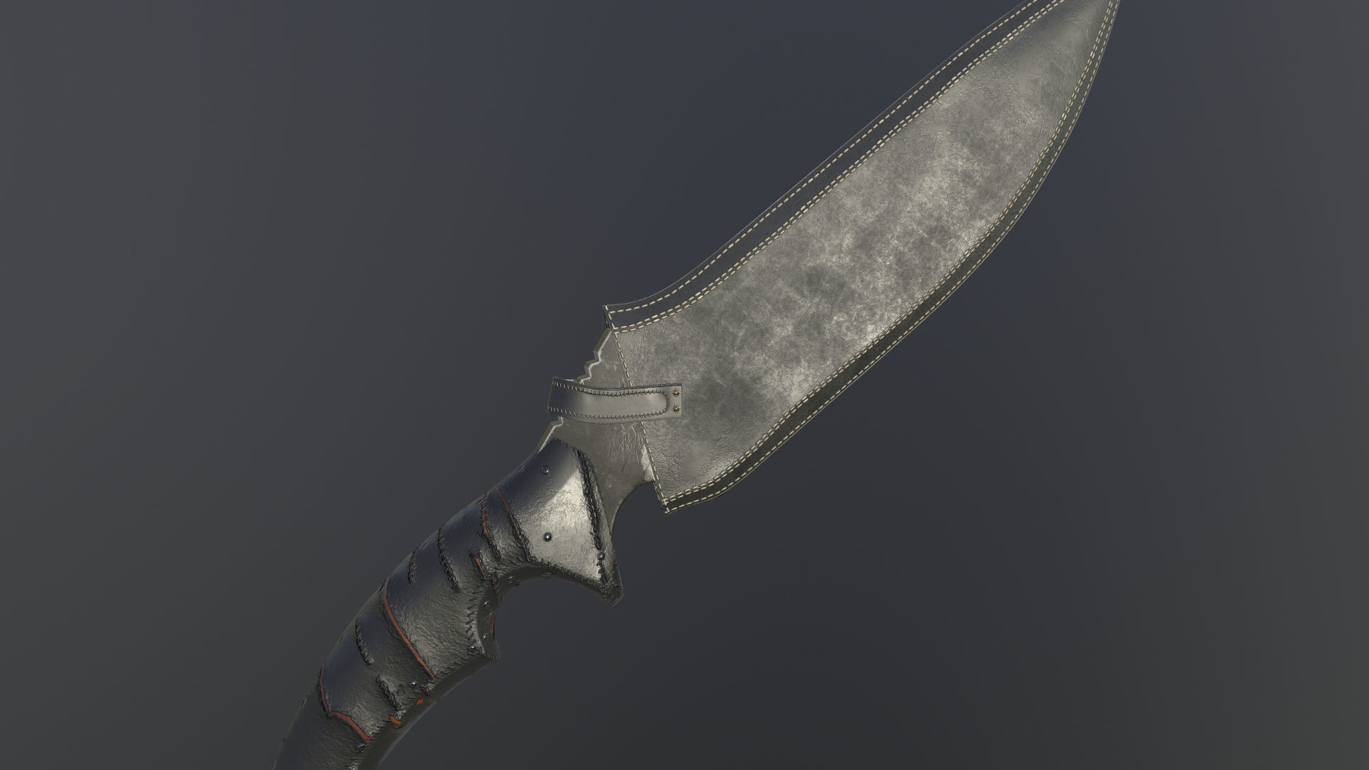 Realistic Military Knife 01 Low-poly 3D model_14