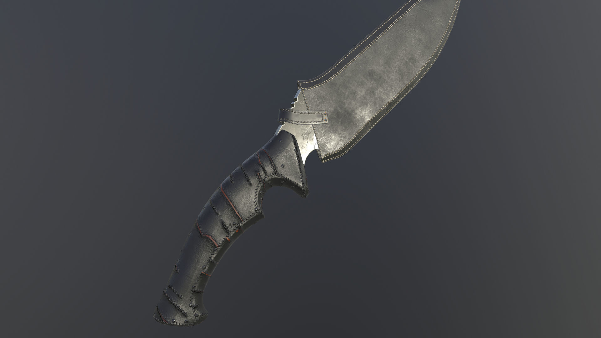 Realistic Military Knife 01 Low-poly 3D model_15
