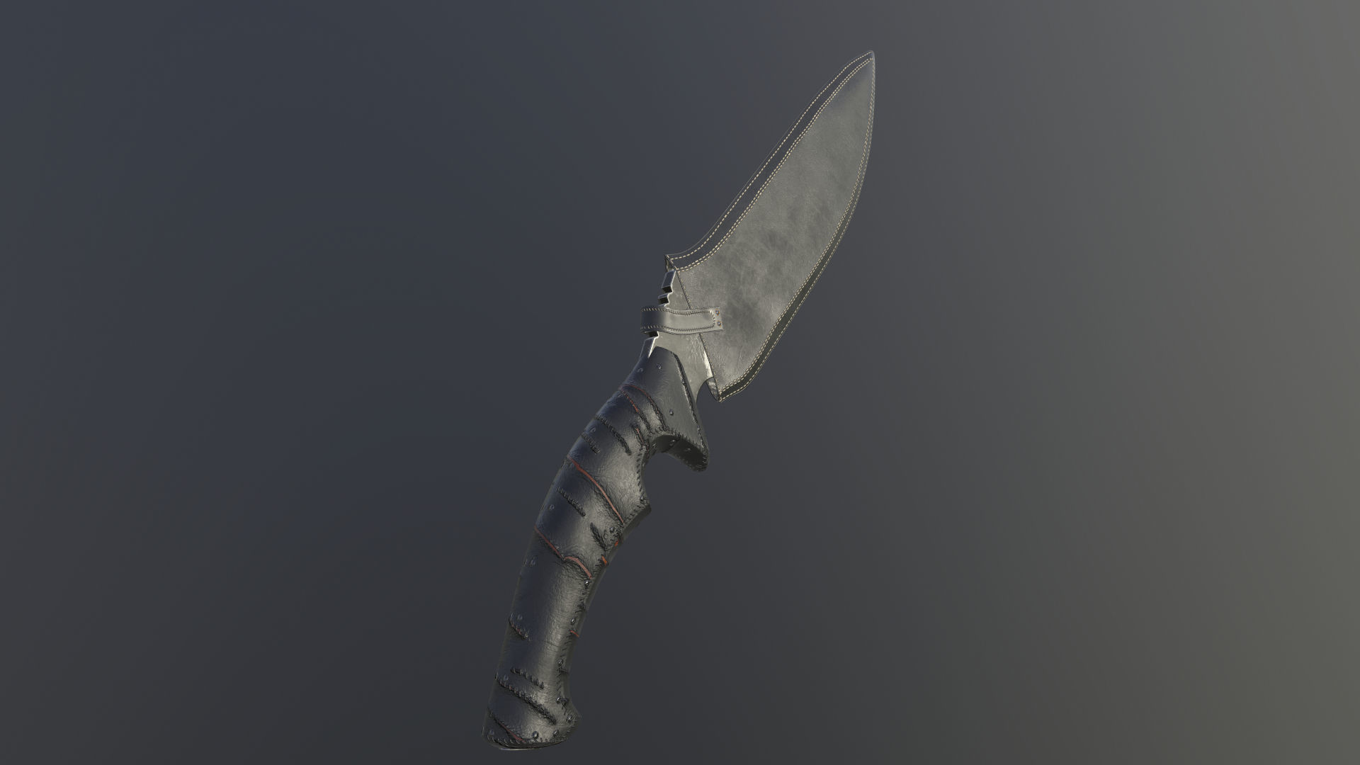 Realistic Military Knife 01 Low-poly 3D model_17