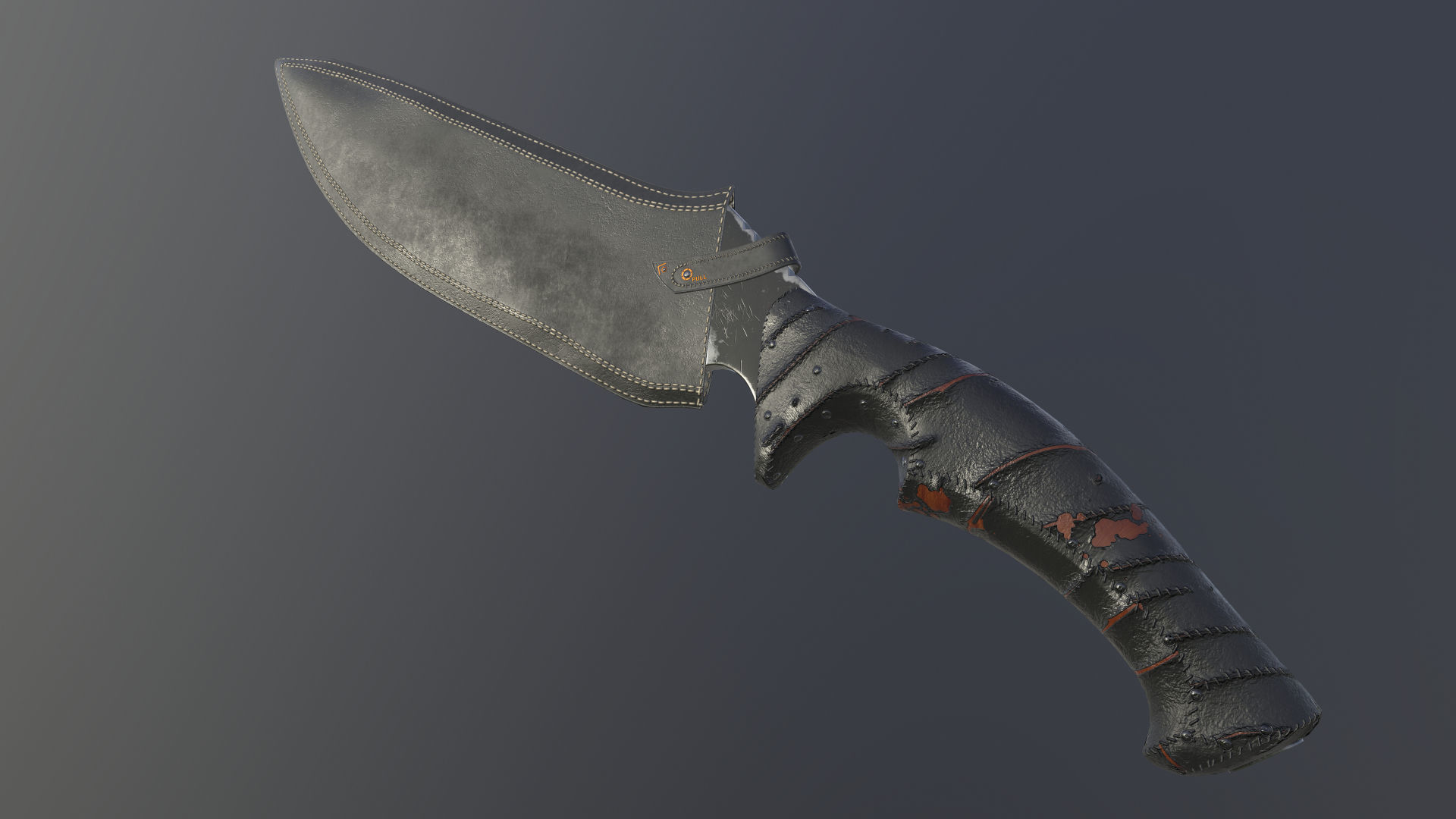 Realistic Military Knife 01 Low-poly 3D model_7