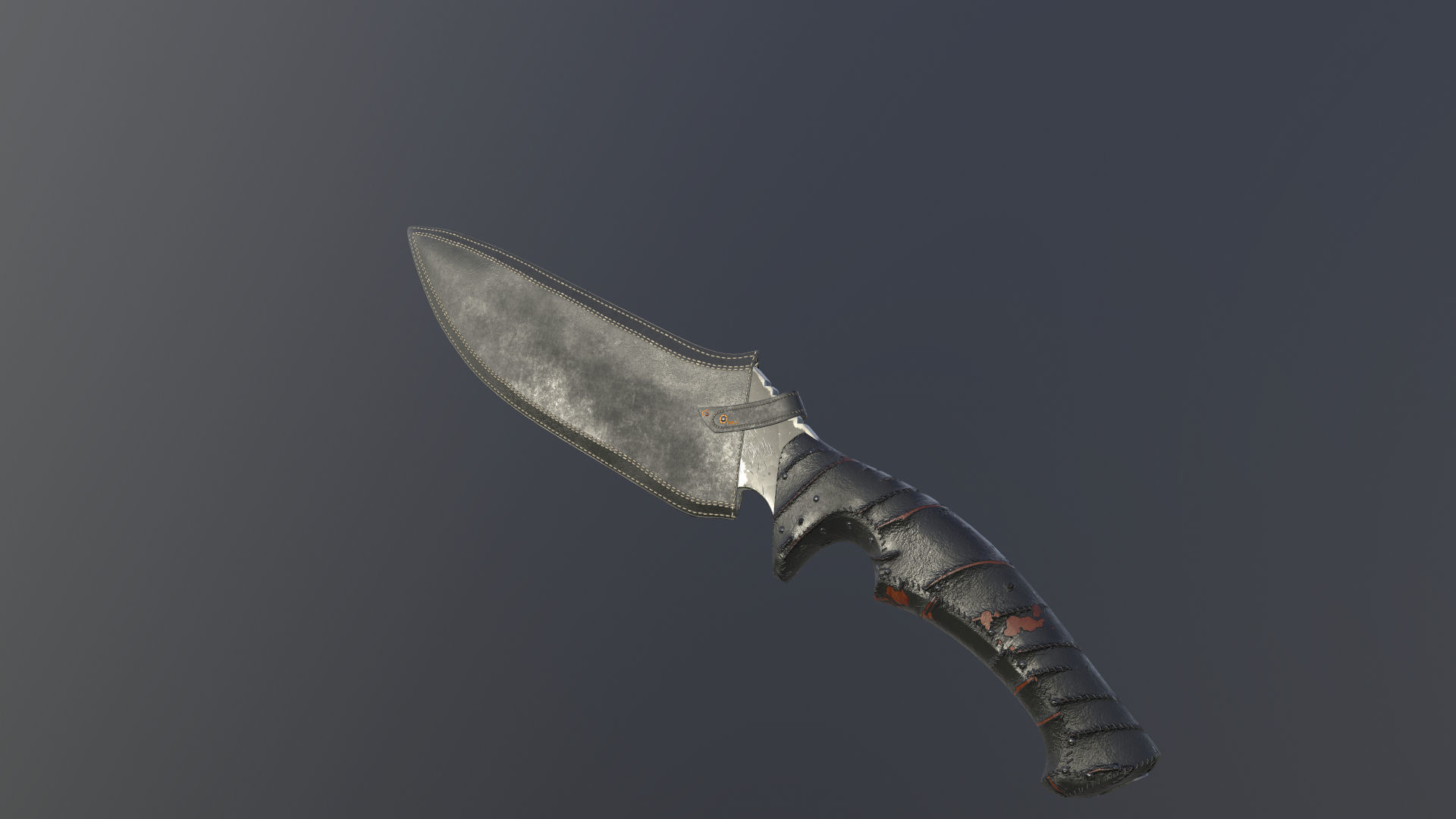 Realistic Military Knife 01 Low-poly 3D model_9