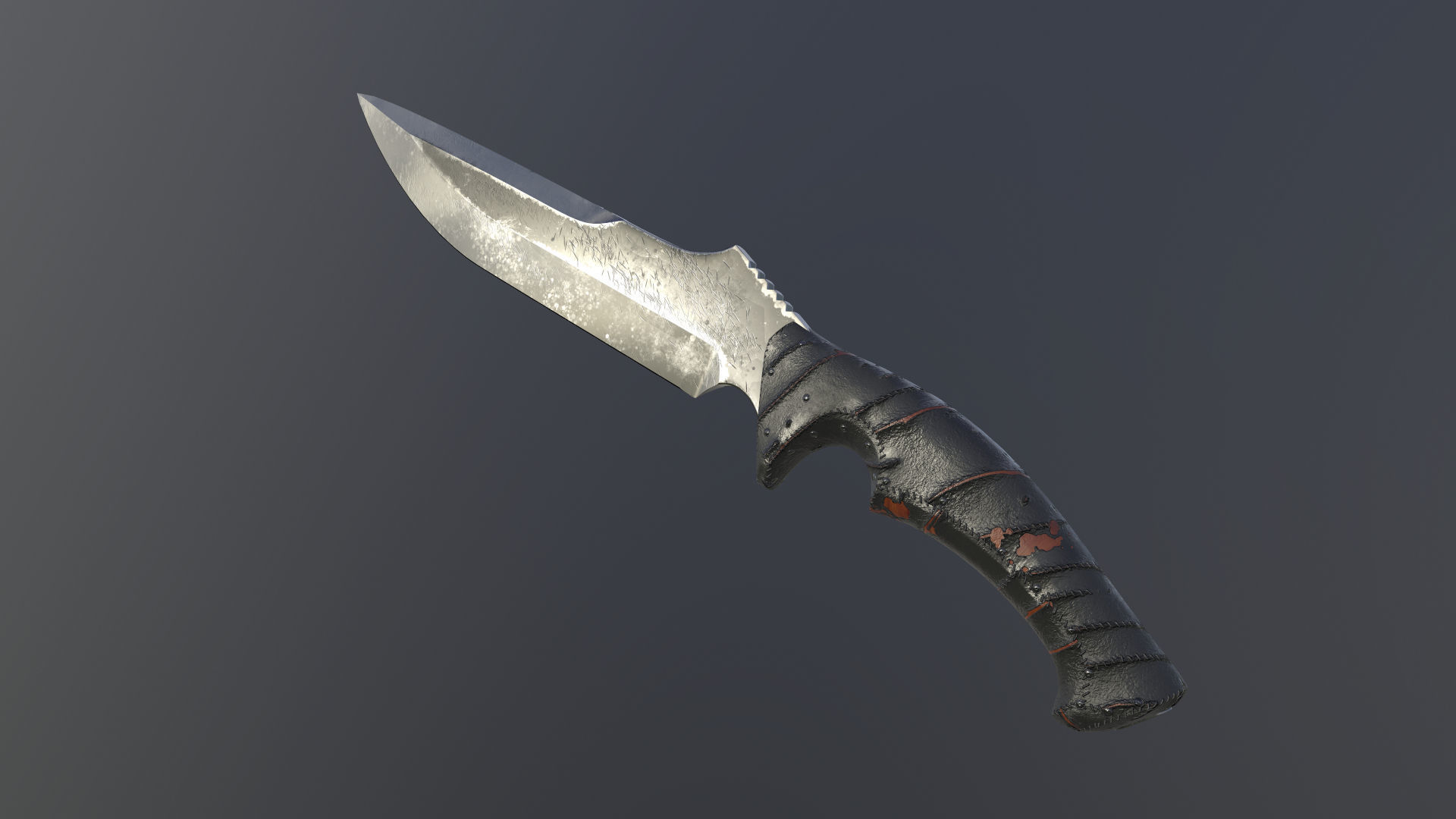 Realistic Military Knife 01 Low-poly 3D model_6