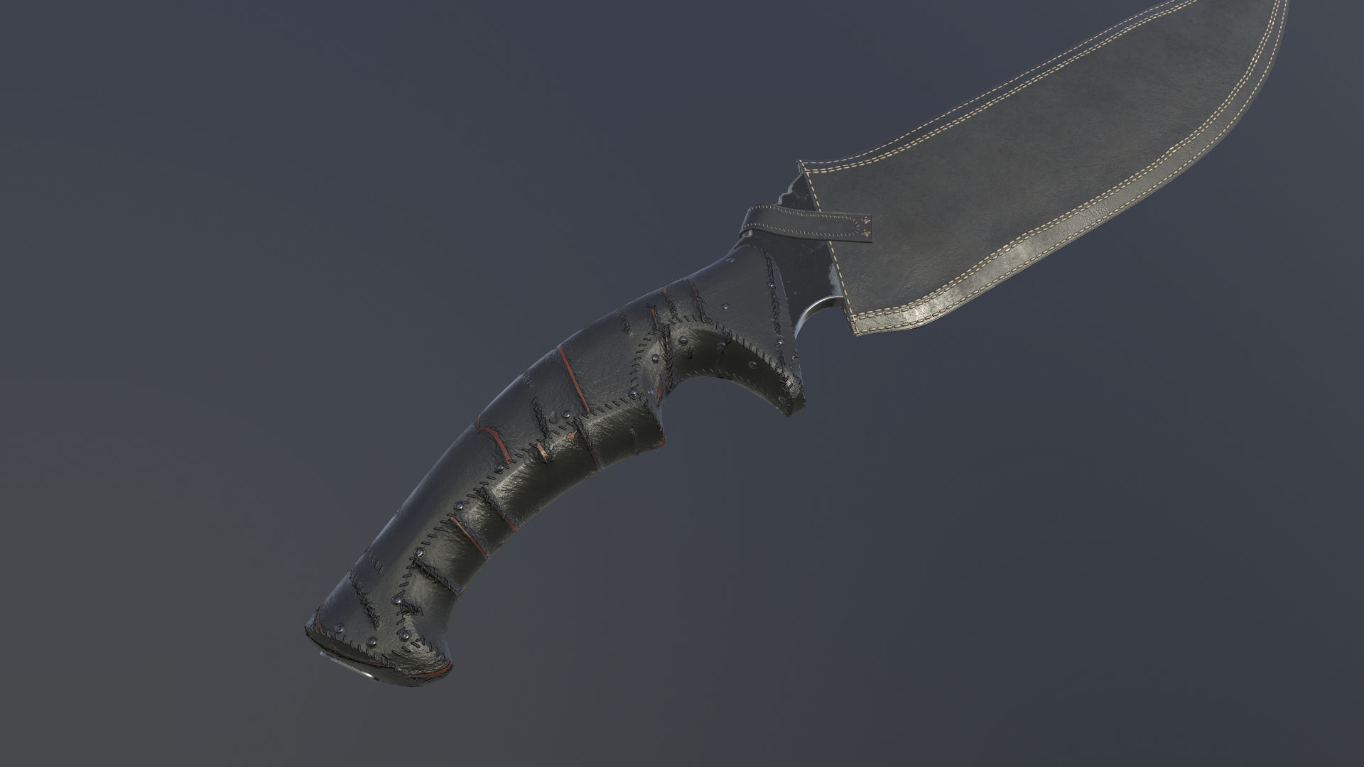 Realistic Military Knife 01 Low-poly 3D model_16