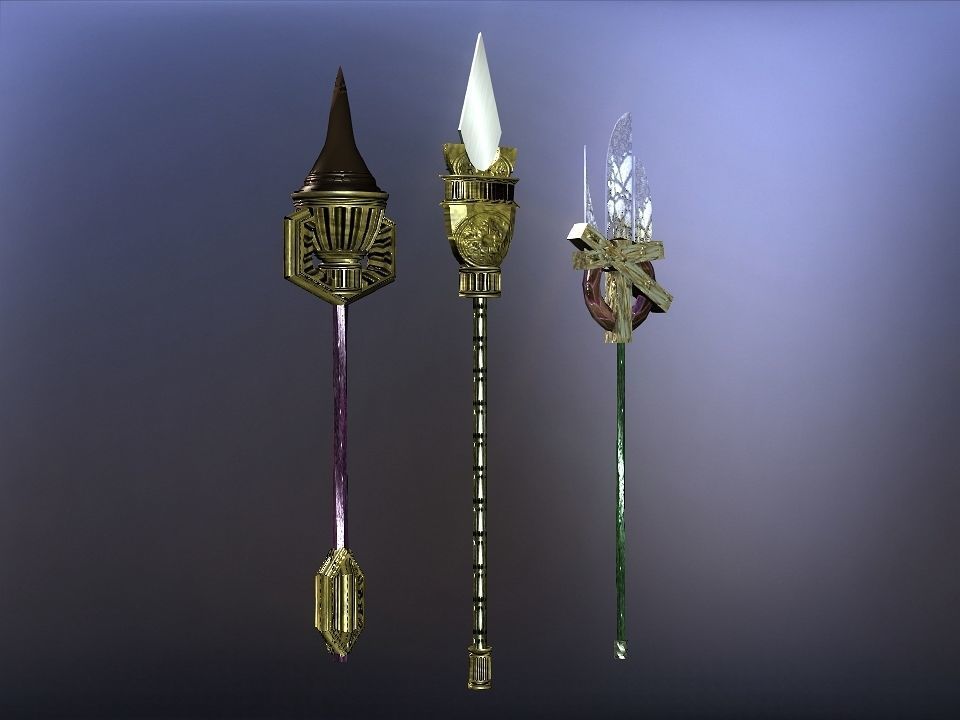 Cursed kingdom spears collection Low-poly 3D model_34