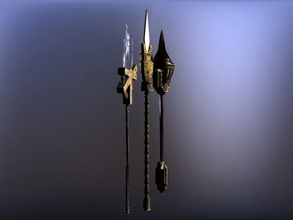 Cursed kingdom spears collection Low-poly 3D model_2