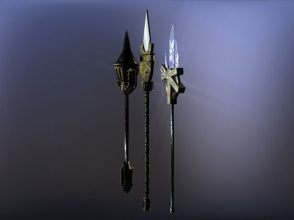 Cursed kingdom spears collection Low-poly 3D model_39