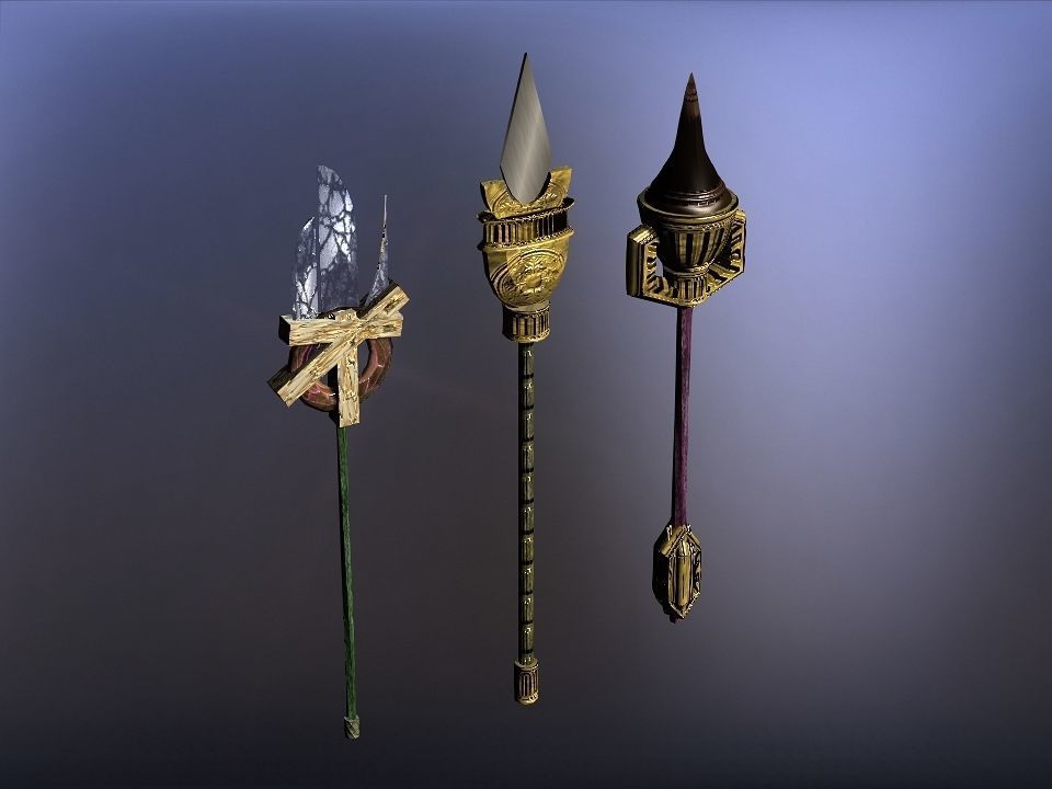 Cursed kingdom spears collection Low-poly 3D model_4