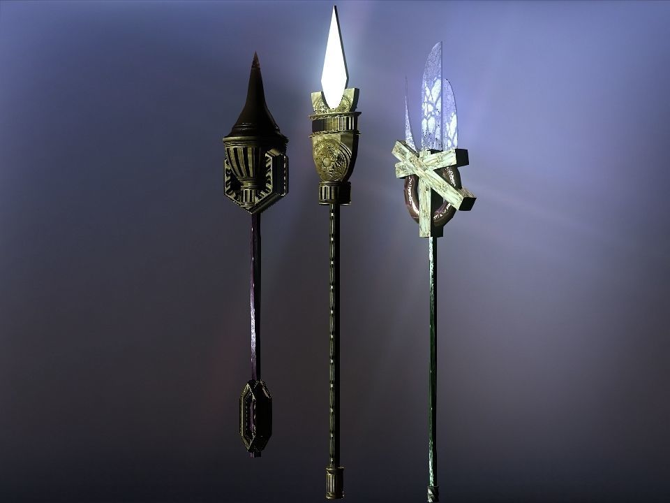 Cursed kingdom spears collection Low-poly 3D model_38