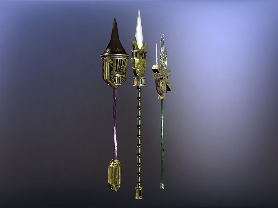 Cursed kingdom spears collection Low-poly 3D model_23