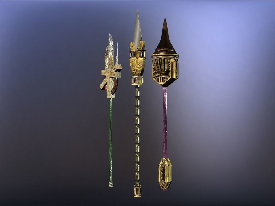 Cursed kingdom spears collection Low-poly 3D model_12