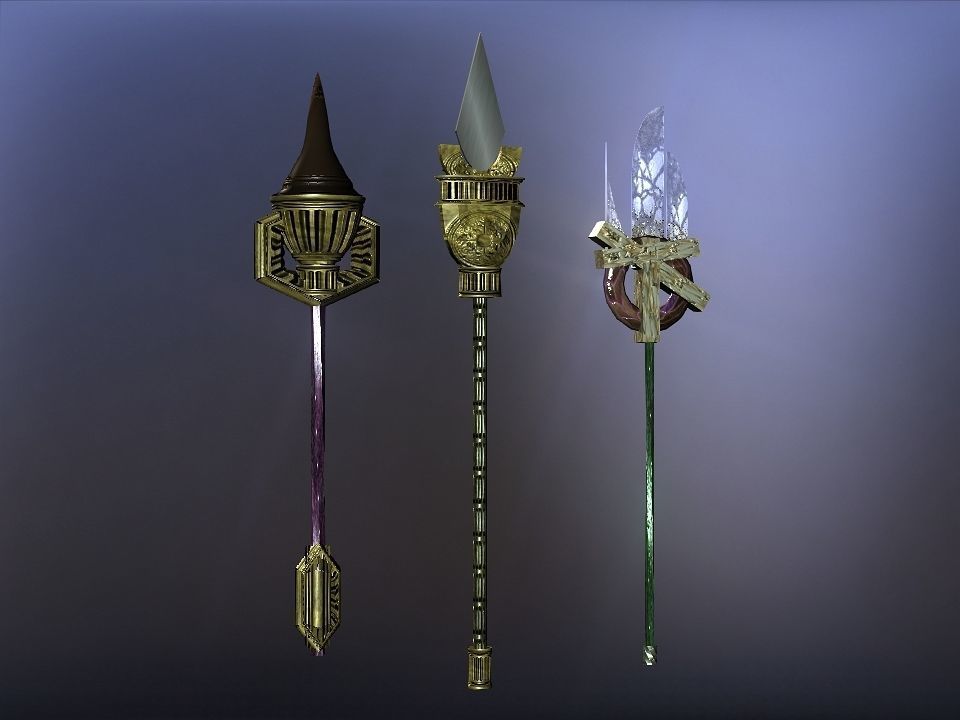 Cursed kingdom spears collection Low-poly 3D model_35