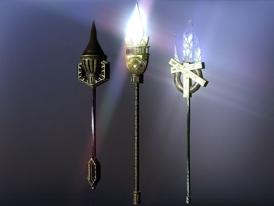 Cursed kingdom spears collection Low-poly 3D model_37