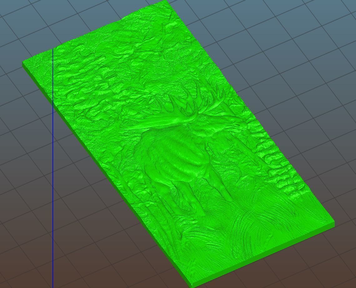 Elk in the forest - relief -2019 3D print model_4