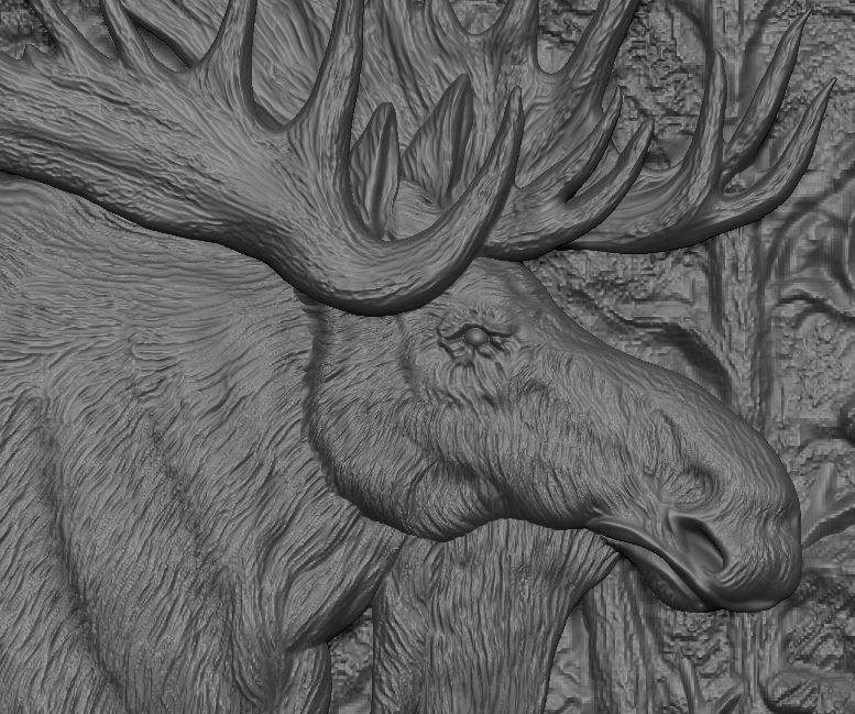 Elk in the forest - relief -2019 3D print model_5