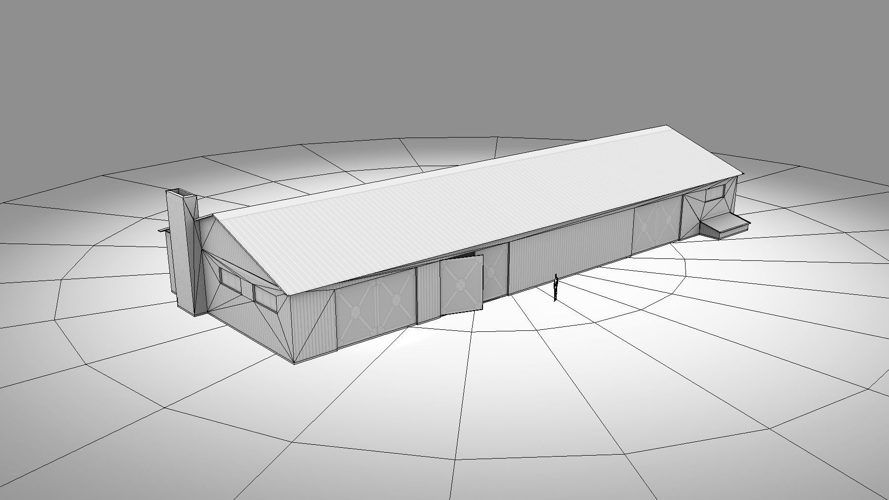 Old Garage 01 white Low-poly 3D model_8